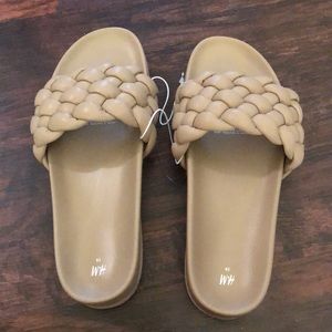 H&M Braided Slides Dark Beige